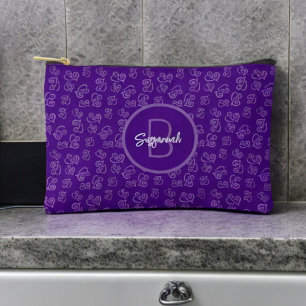 Bolsito Accesorio Pequeño Patrón cardíaco morado vinculado a Personalizado m