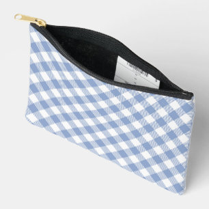 Bolsito Accesorio Pequeño Patrón clásico de Gingham azul comprobado