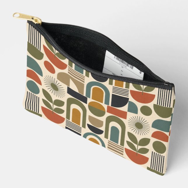 Bolsito Accesorio Pequeño Patrón continuo boho arcoíris y botánico (Abierto)