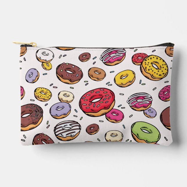 Bolsito Accesorio Pequeño Patrón continuo de donas (Anverso)