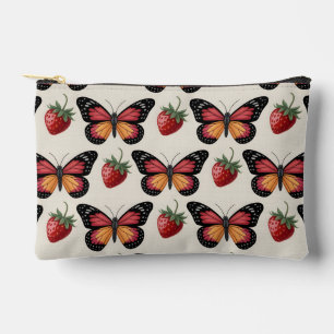 Bolsito Accesorio Pequeño Patrón continuo de mariposas y fresas