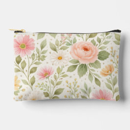 Bolsito Accesorio Pequeño Patrón de Acuarela Floral Suave