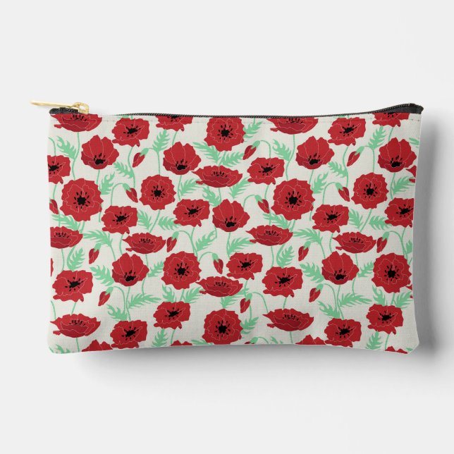 Bolsito Accesorio Pequeño Patrón de amapola floral (Anverso)