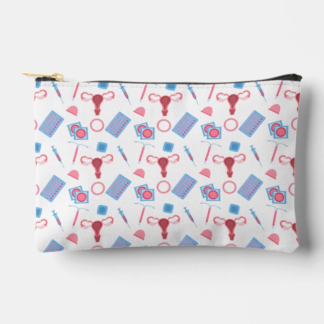 Bolsito Accesorio Pequeño Patrón de anticoncepción feminista (Anverso)