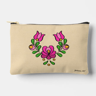 Bolsito Accesorio Pequeño Patrón de bordado húngaro, "Matyó" - rosa