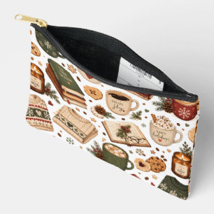 Bolsito Accesorio Pequeño Patrón de café de Navidad acogedor de invierno