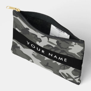 Bolsito Accesorio Pequeño Patrón de camuflaje gris, tu nombre, Personaliza