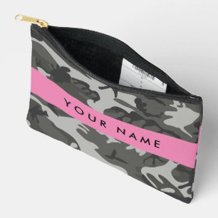 Bolsito Accesorio Pequeño Patrón de camuflaje gris, tu nombre, Personaliza