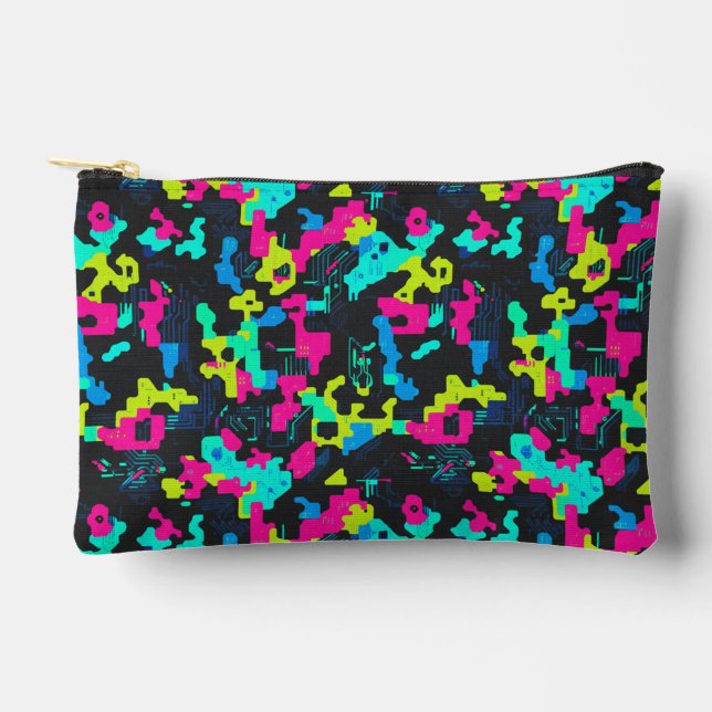 Bolsito Accesorio Pequeño Patrón de Camuflaje Neon (Anverso)