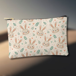 Bolsito Accesorio Pequeño Patrón de caras de conejito diminuto vintage con r