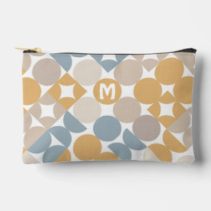 Bolsito Accesorio Pequeño Patrón de círculos beige marrón gris amarillento d