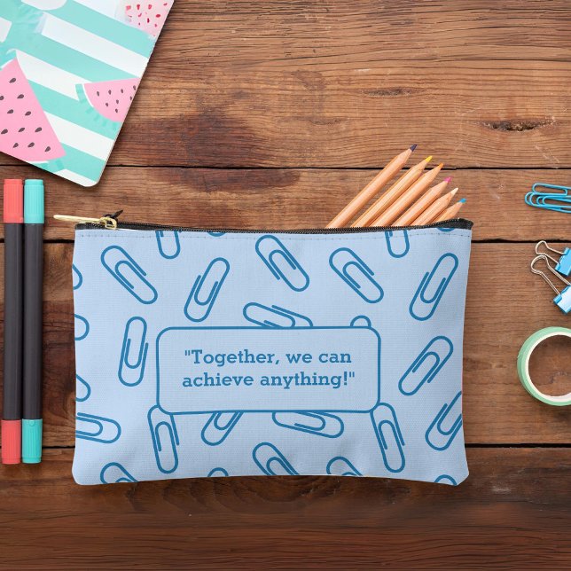 Bolsito Accesorio Pequeño Patrón de clips de papel funda/bolsa de lápiz pers (Paper clips pattern personalized Pencil case/bag Accessory Pouch)