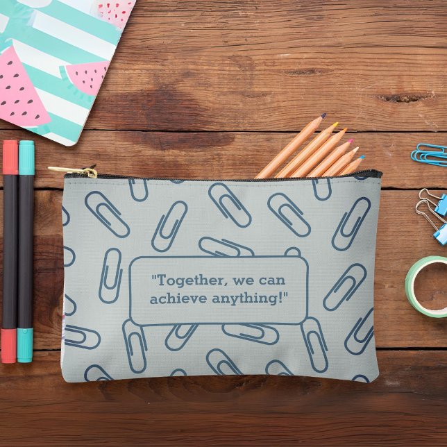 Bolsito Accesorio Pequeño Patrón de clips de papel funda/bolsa de lápiz pers (Paper clips pattern personalized Pencil case/bag Accessory Pouch)