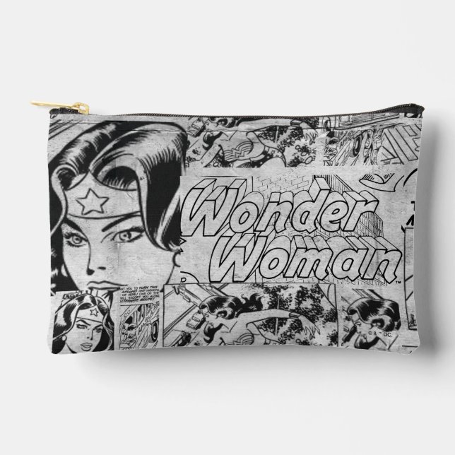 Bolsito Accesorio Pequeño Patrón de Cómic Antiguo de Mujer Maravilla (Anverso)