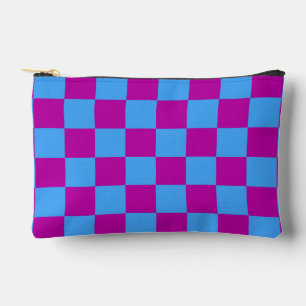 Bolsito Accesorio Pequeño Patrón de comprobación de color azul púrpura
