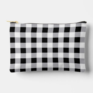 Bolsito Accesorio Pequeño Patrón de comprobación de la placa blanca gris neg