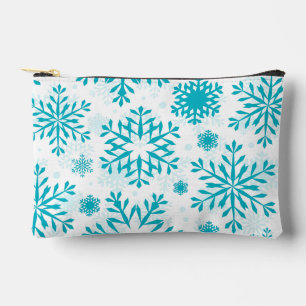 Bolsito Accesorio Pequeño Patrón de copo de nieve azul