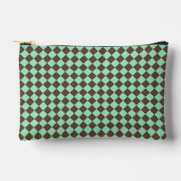 Patrón de cuadros de diamante verde marrón pequeño