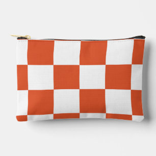 Bolsito Accesorio Pequeño Patrón de cuadros naranja y blanco