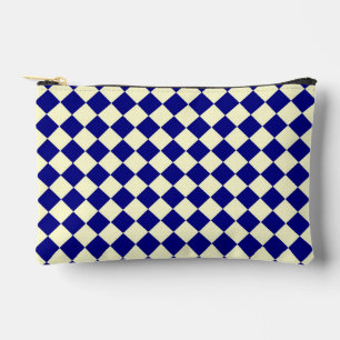 Bolsito Accesorio Pequeño Patrón de Diamante de Cuadros Amarillo Azul Pequeñ