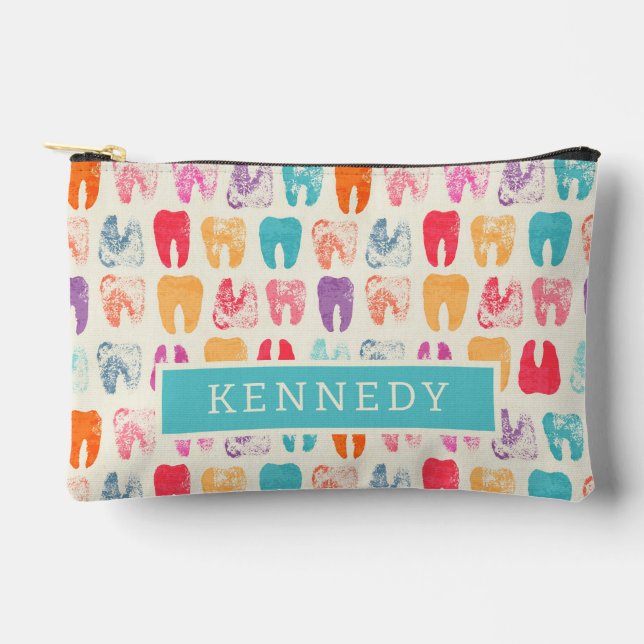 Bolsito Accesorio Pequeño Patrón de dientes Grunge (Anverso)