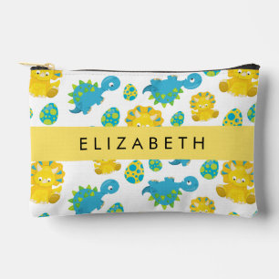 Bolsito Accesorio Pequeño Patrón De Dinosaurios, Dinosaurios Cutos, Tu Nombr