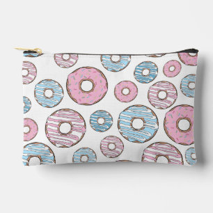 Bolsito Accesorio Pequeño Patrón De Donuts, Donuts Rosados, Donuts Azules