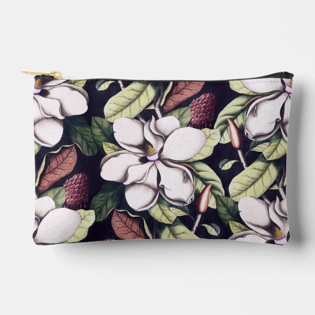 Bolsito Accesorio Pequeño Patrón de flores de magnolia (Anverso)
