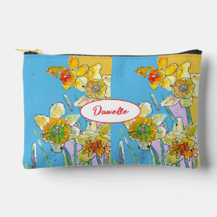 Bolsito Accesorio Pequeño Patrón de flores de narciso amarillo acuarela niña