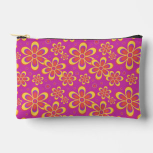 Bolsito Accesorio Pequeño Patrón de flores gruesas de color morado y amarill