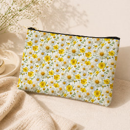 Bolsito Accesorio Pequeño Patrón de flores silvestres acuarela amarilla