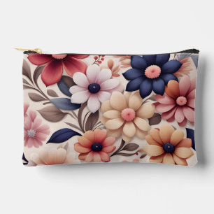 Bolsito Accesorio Pequeño Patrón de flores y hojas en rosa atrevido