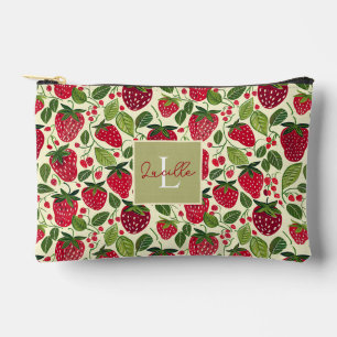 Bolsito Accesorio Pequeño Patrón de fresa de Personalizado suave