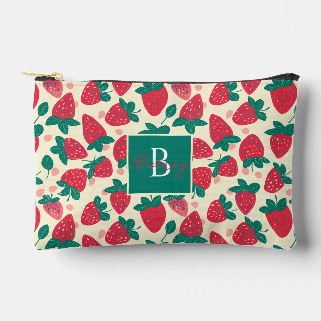 Bolsito Accesorio Pequeño Patrón de fresa de Personalizado suave (Anverso)