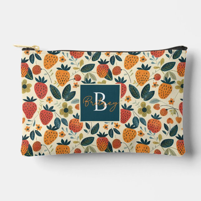 Bolsito Accesorio Pequeño Patrón de fresa de Personalizado suave (Anverso)