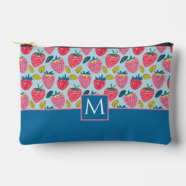 Bolsito Accesorio Pequeño Patrón de fresa de Personalizado suave (Anverso)