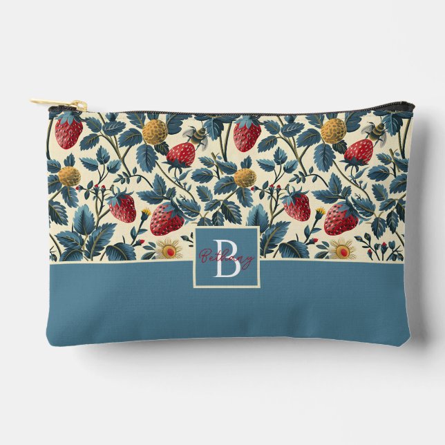 Bolsito Accesorio Pequeño Patrón de fresa de Personalizado suave (Anverso)