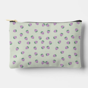Bolsito Accesorio Pequeño Patrón de Fresas Moradas