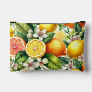 Bolsito Accesorio Pequeño Patrón de frutas cítricas acuarela