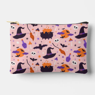 Bolsito Accesorio Pequeño Patrón de Halloween púrpura y rosa