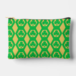 Bolsito Accesorio Pequeño Patrón de Hexágono Amarillo Verde de Trébol Pequeñ