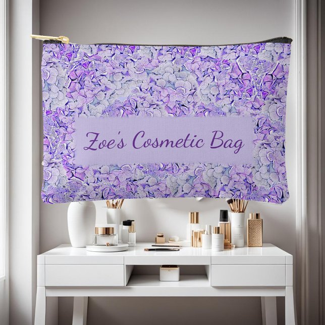 Bolsito Accesorio Pequeño Patrón de horangea grandiosa en lavanda, floral (Subido por el creador)