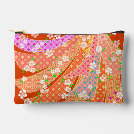 Bolsito Accesorio Pequeño Patrón de kimono con cinta floral