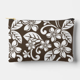 BOLSITO ACCESORIO PEQUEÑO PATRÓN DE LA ISLA PLUMERIA EN COFFEE BROWN