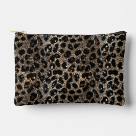 Bolsito Accesorio Pequeño Patrón de leopardo dorado negro marrón brillo de l
