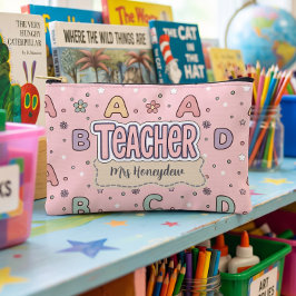 Bolsito Accesorio Pequeño Patrón de letras escolares de agradecimiento a mae