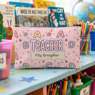 Bolsito Accesorio Pequeño Patrón de letras escolares de agradecimiento a mae