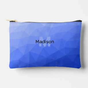Bolsito Accesorio Pequeño Patrón de malla geométrica azul oscuro Monograma