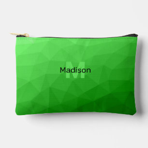 Bolsito Accesorio Pequeño Patrón de malla geométrica verde claro Monograma