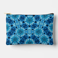Patrón de mosaico chino con flor azul índigo